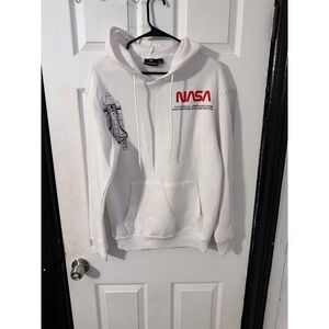 Hyper Space NASA Kennedy Space Center White Graphic Hoodie Small Space Shuttle